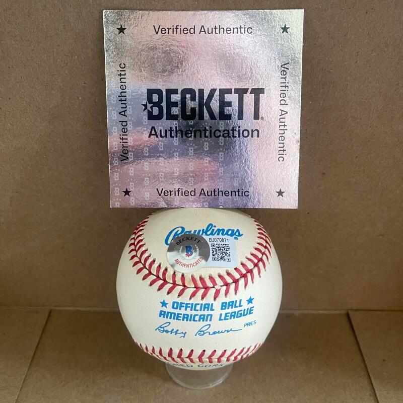 WHITEY FORD YANKEES SIGNED AUTOGRAPHED A.L. BASEBALL BECKETT AUTH