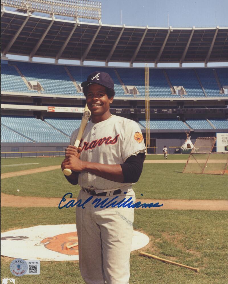 EARL WILLIAMS BRAVES ROY SIGNED AUTOGRAPHED 8X10 PHOTO BECKETT BF72278