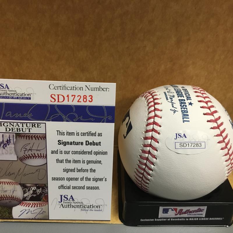 FRANCIS MARTES HOUSTON ASTROS  SIGNATURE DEBUT M.L. SIGNED BASEBALL JSA SD17283