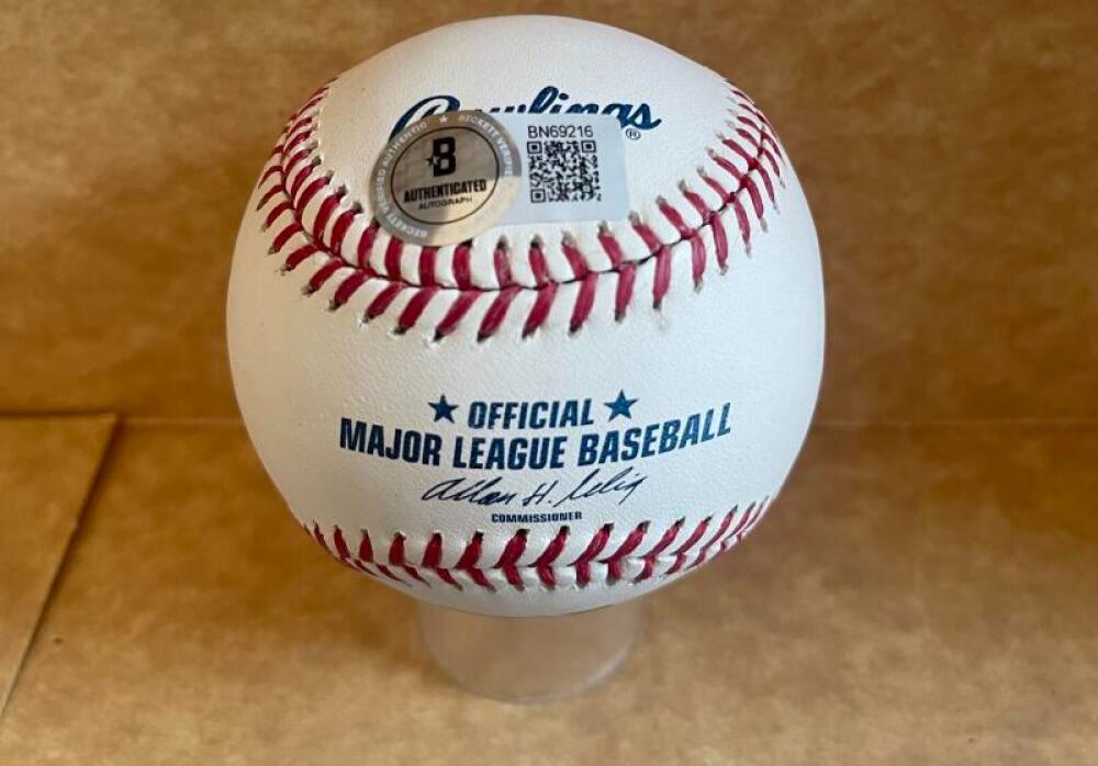 JEFF HOFFMAN PHILLIES SIGNED AUTO M.L. BASEBALL BECKETT AUTH