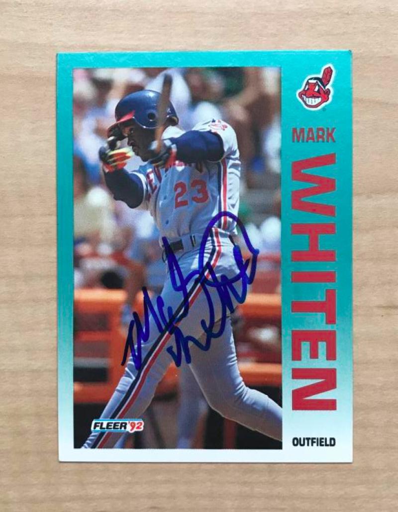 MARK WHITEN CLEVELAND INDIANS SIGNED AUTOGRAPHED 1992 FLEER CARD #126 W/COA