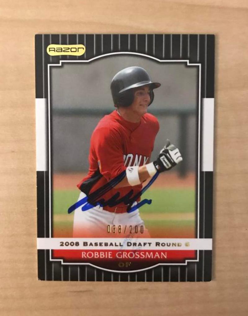 ROBBIE GROSSMAN PITTSBURGH PIRATES SIGNED AUTOGRAPHED 2008 RAZOR CARD #76 W/COA