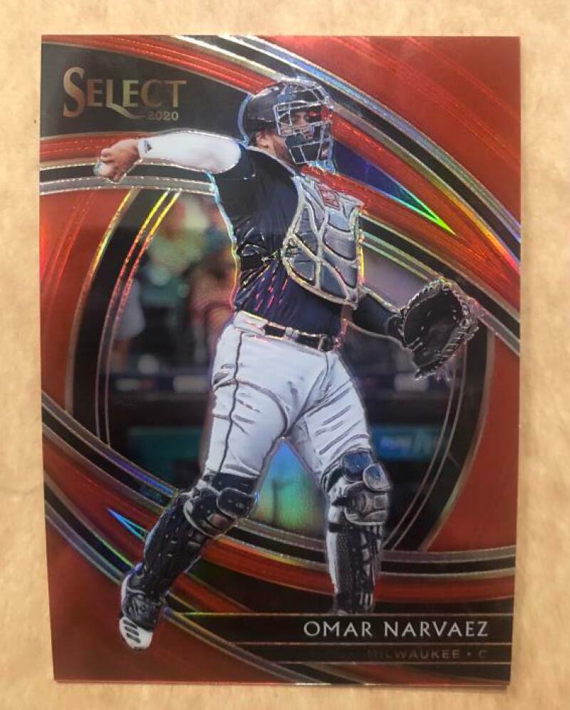 2020 SELECT BASEBALL PREMIER RED PRIZM OMAR NARVAEZ BREWERS #105 /199