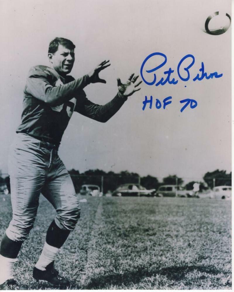 PETE PIHOS PHILADELPHIA EAGLES HOF 70 SIGNED AUTOGRAPHED 8X10 PHOTO W/ COA
