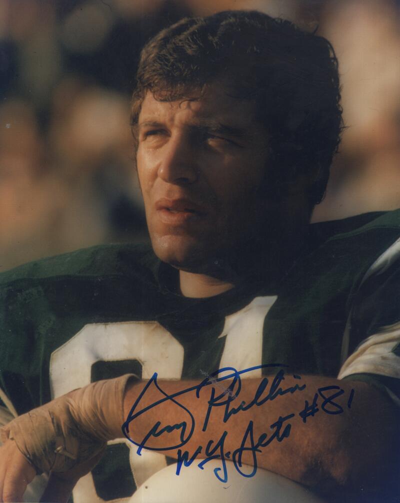 GERRY PHILBIN JETS  SIGNED AUTOGRAPHED 8X10 PHOTO W/ COA