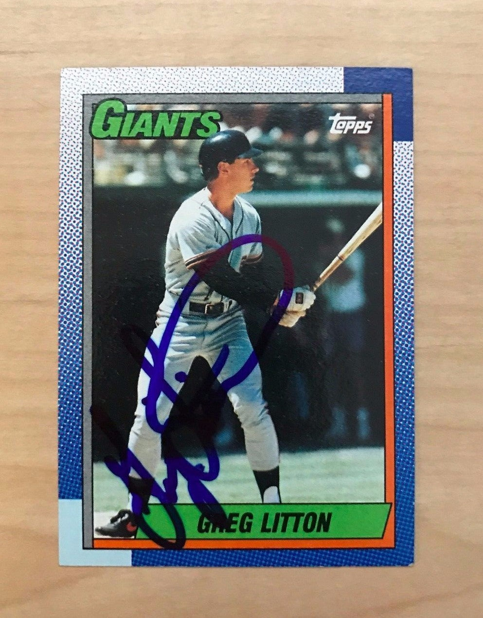 GREG LITTON SAN FRANCISCO GIANTS SIGNED AUTOGRAPHED 1990 TOPPS #66 W/COA