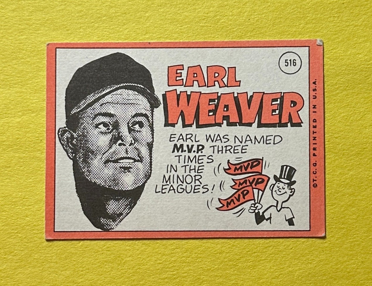 1969 TOPPS EARL WEAVER #516 ORIOLES