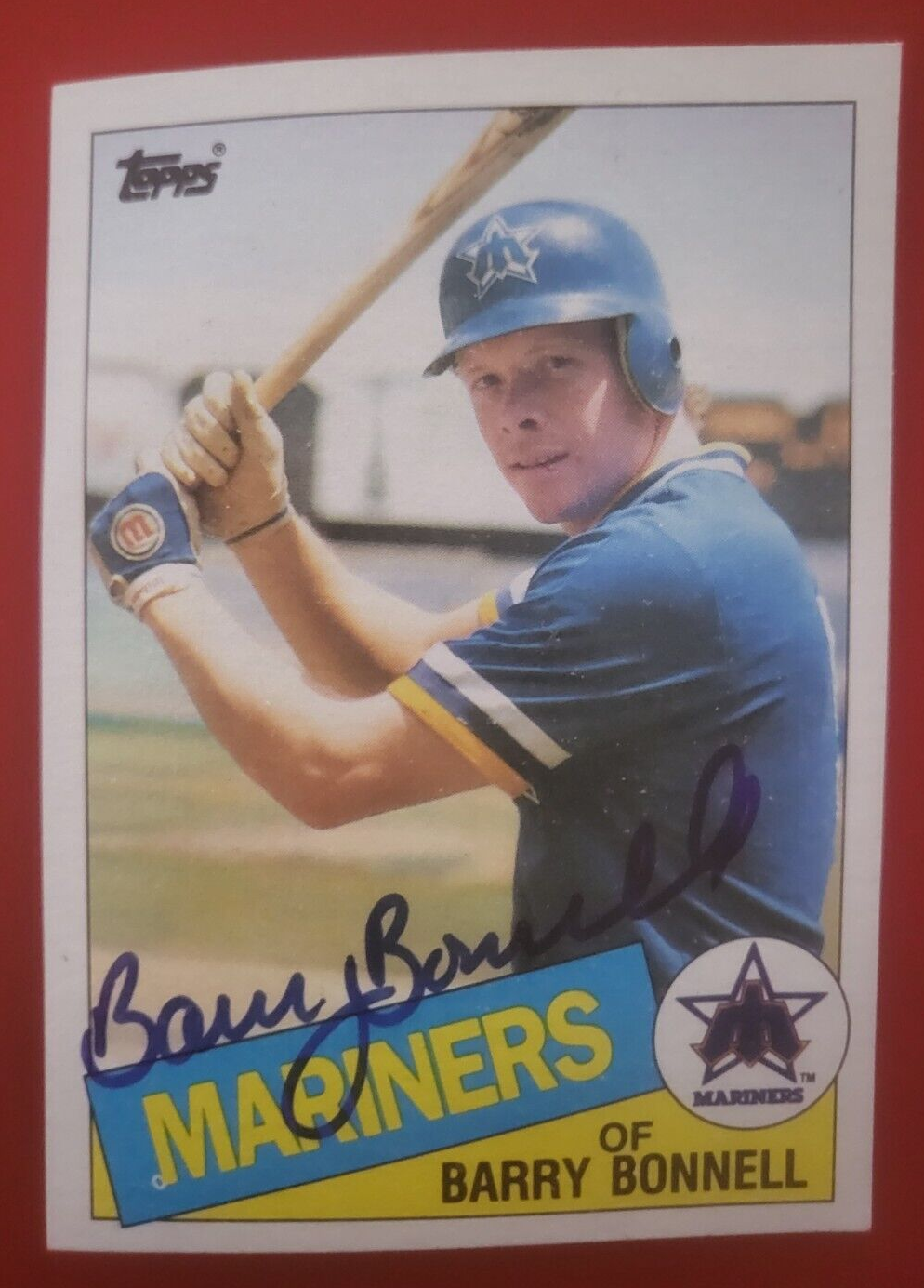 1985 TOPPS BARRY BONNELL SEATTLE MARINERS SIGNED AUTOGRAPHED CARD #423 W/COA