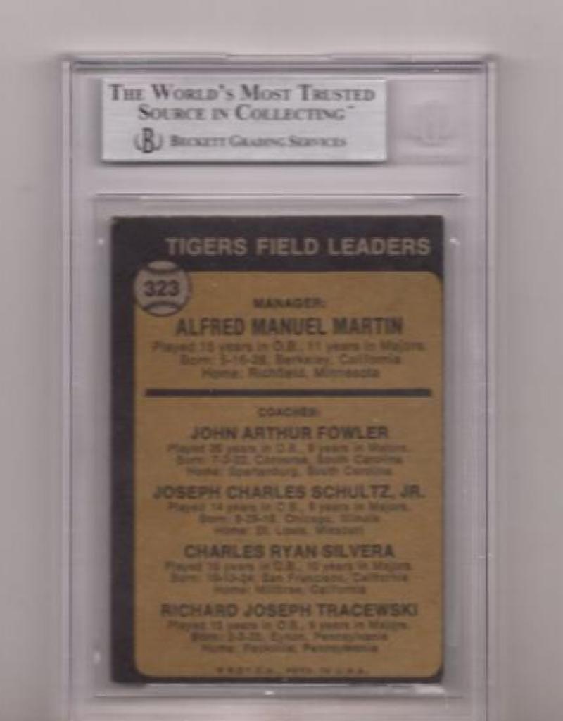 1973 TOPPS BILLY MARTIN TIGERS SIGNED CARD BECKETT AUTHENTIC AUTOGRAPH VINTAGE