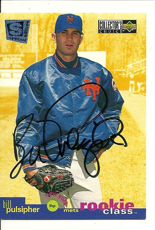BILL PULSIPHER NEW YORK METS SIGNED AUTO 1994 UPPER DECK CARD #4  W/COA