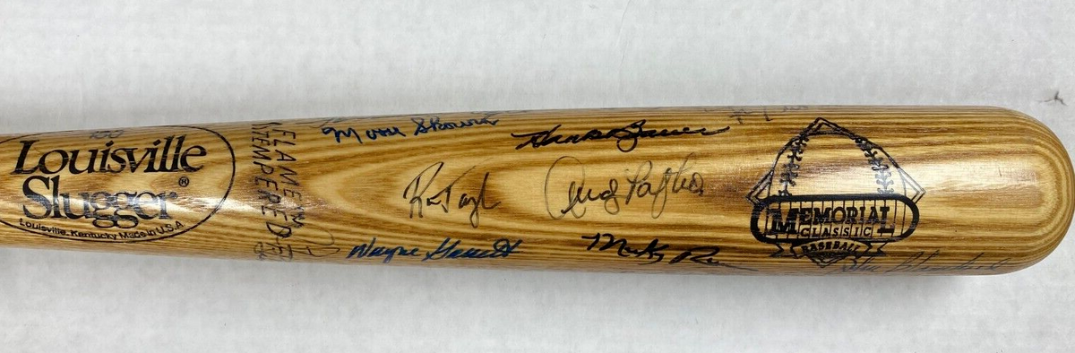 MLB LEGENDS SIGNED JOE DIMAGGIO CHILDRENS HOSPITAL BAT W/COA BROOKS ROBINSON + C