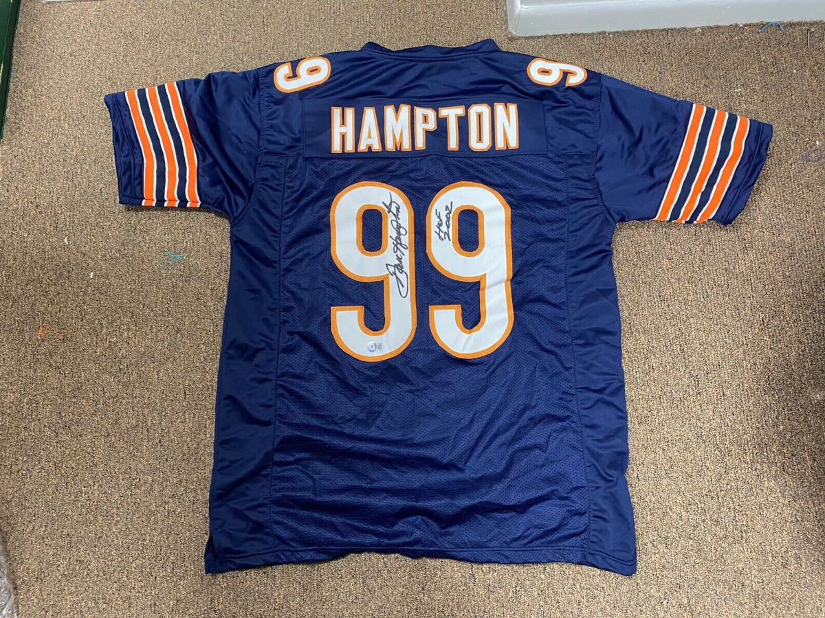 DAN HAMPTON CHICAGO BEARS #99 HOF 2002 SIGNED AUTOGRAPHED CUSTOM JERSEY BECKETT