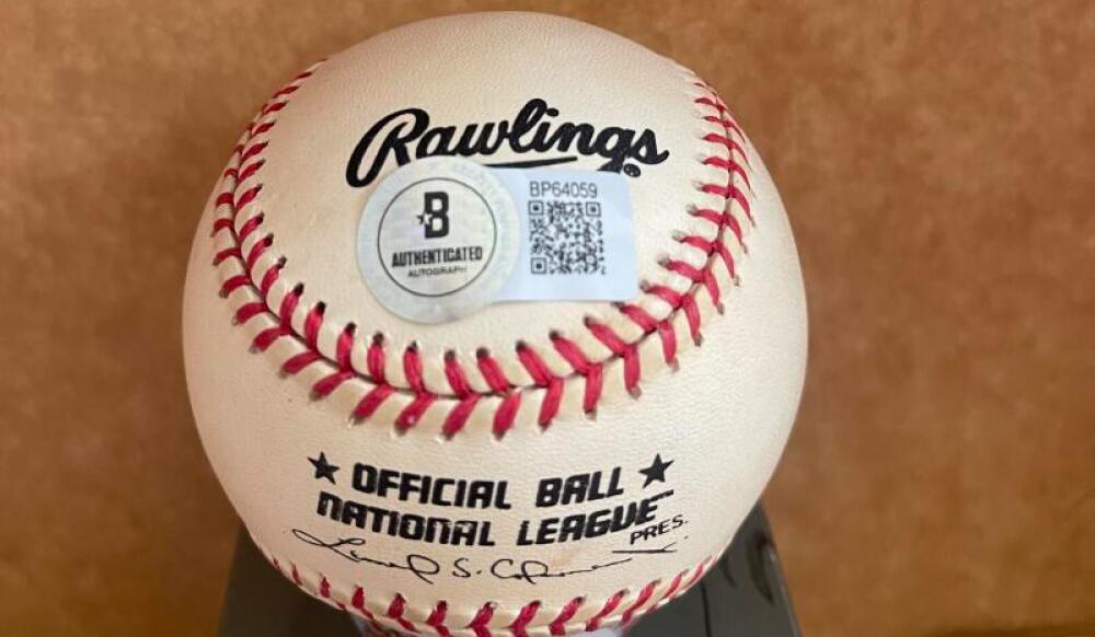 RON DARLING METS SIGNED VINTAGE N.L. BASEBALL BECKETT AUTH