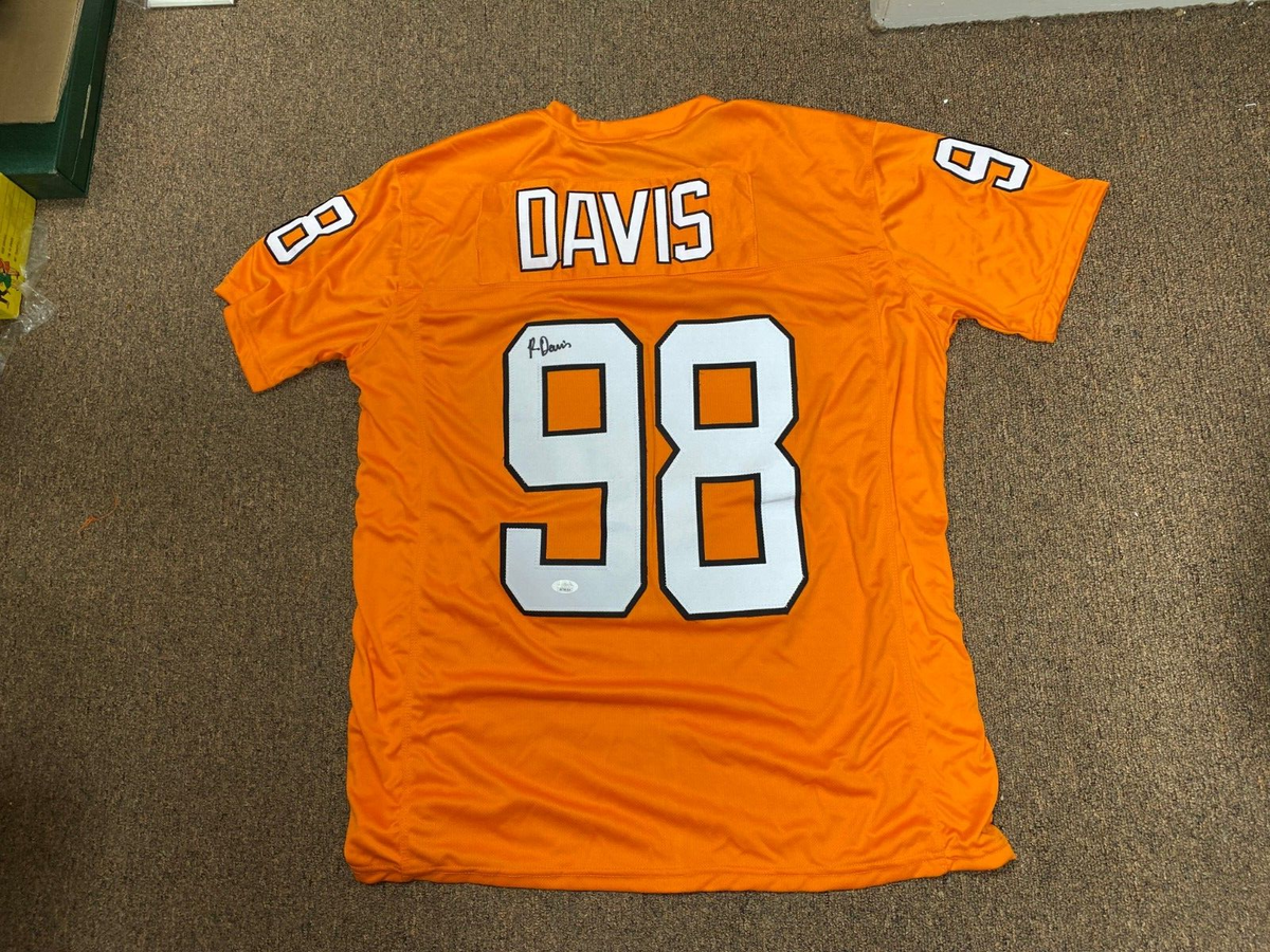 RAEKWON DAVIS #98 MIAMI DOLPHINS SIGNED AUTOGRAPH ORANGE CUSTOM JERSEY XL JSA *