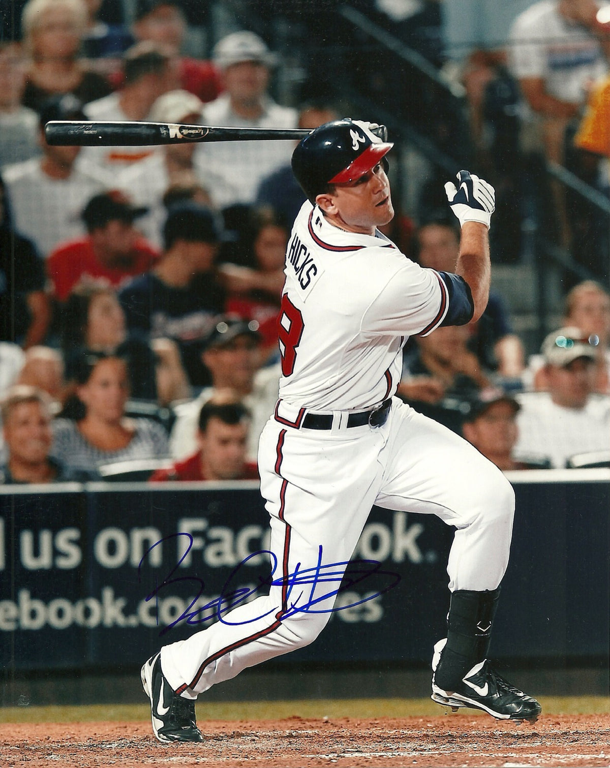 BRANDON HICKS ATLANTA BRAVES SIGNED AUTOGRAPHED 8x10 PHOTO W/COA ACTION