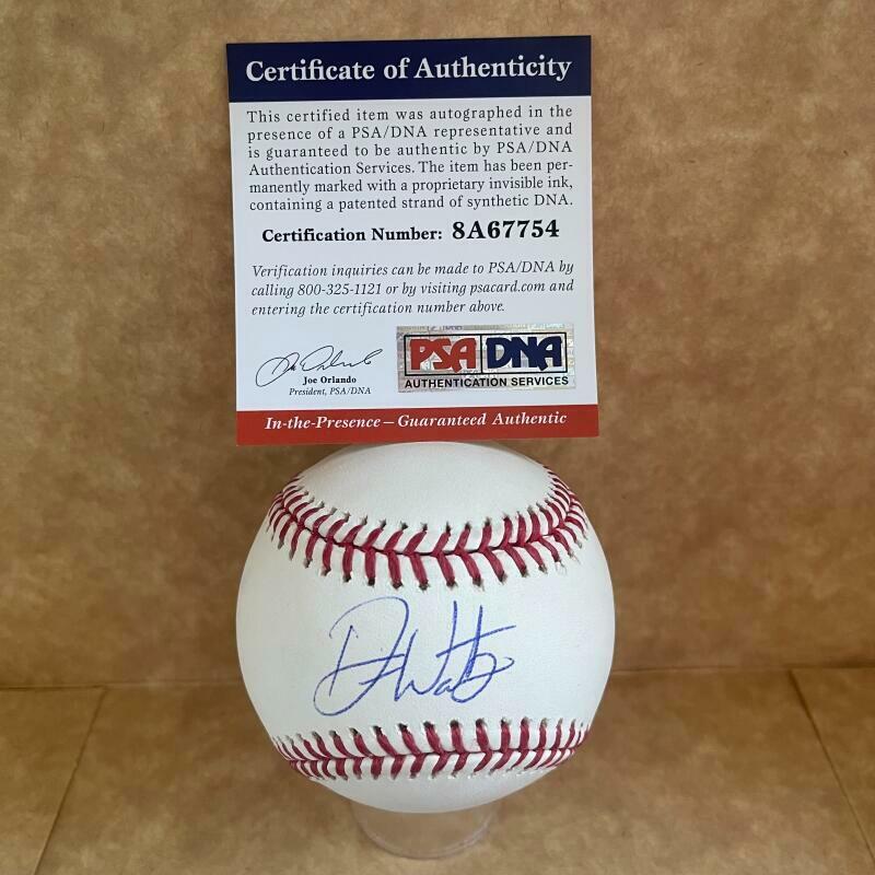 DREW WATERS ATLANTA BRAVES SIGNED AUTOGRAPHED M.L. BASEBALL PSA 8A67754