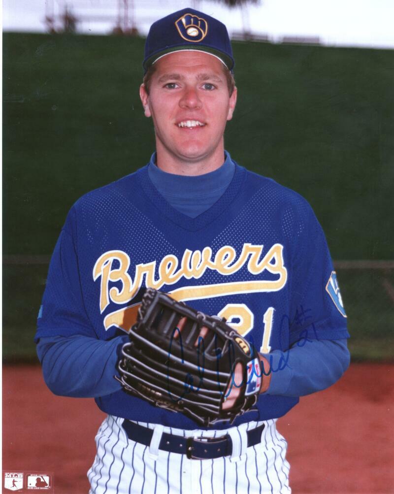 CAL ELDRED MILWAUKEE BREWERS SIGNED AUTOGRAPHED 8X10 PHOTO W/ COA