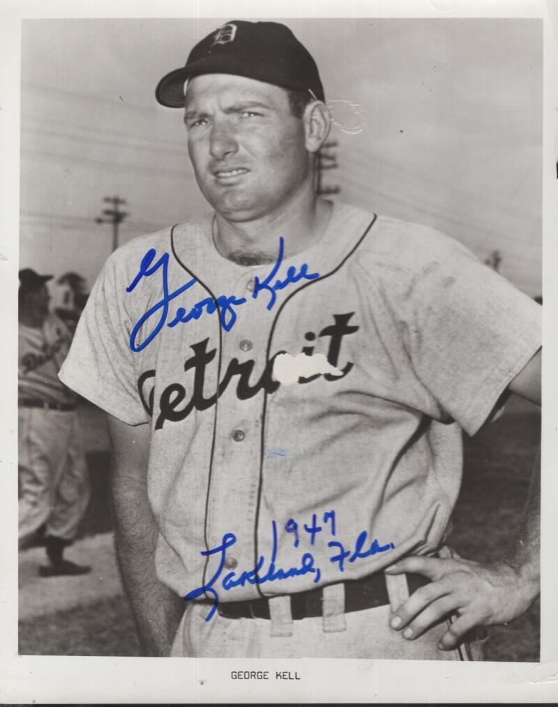 GEORGE KELL TIGERS LAKELAND SIGNED AUTOGRAPHED 8X10 PHOTO W/ COA