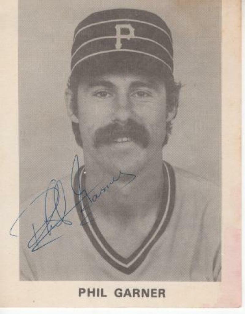 PHIL GARNER PITTSBURGH PIRATES SIGNED AUTOGRAPHED 3X5 POST CARD W/COA