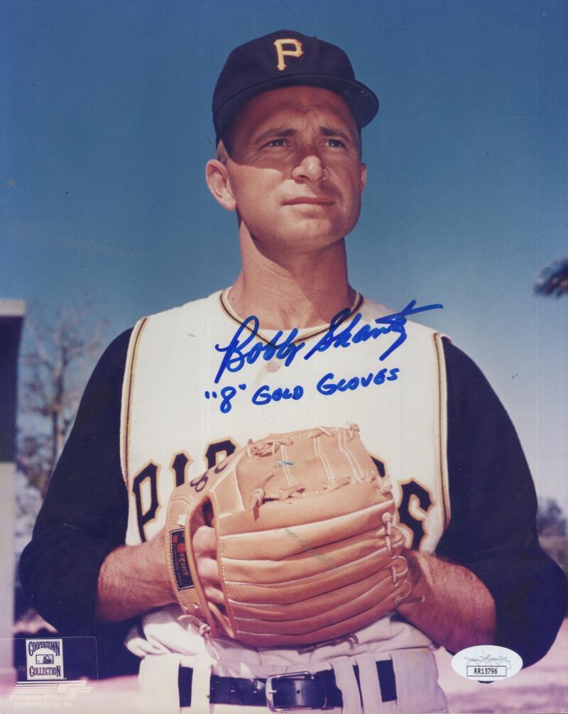 BOBBY SHANTZ PIRATES 8 GOLD GLOVES SIGNED AUTOGRAPHED 8X10 PHOTO JSA RR15796
