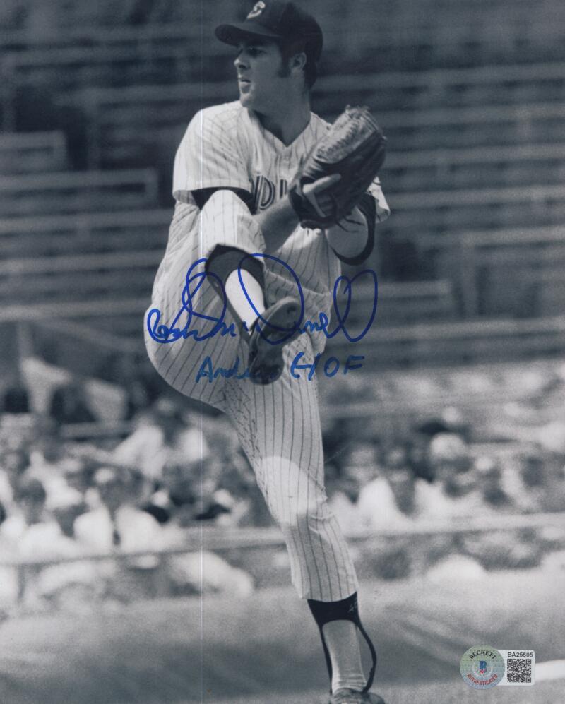SAM MCDOWELL INDIANS HOF SIGNED 8X10 PHOTO BECKETT BA25505