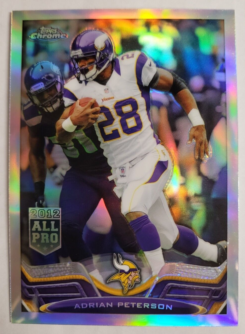 2013 TOPPS CHROME ADRIAN PETERSON #100 REFRACTOR FOOTBALL CARD RARE