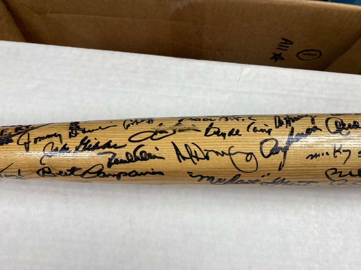 MLB LEGENDS SIGNED JOE DIMAGGIO CHILDRENS HOSPITAL BAT W/COA BROOKS ROBINSON + A