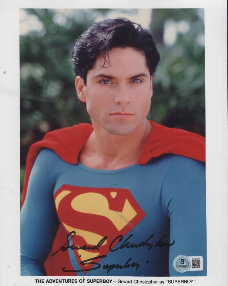 GERARD CHRISTOPHER SUPERBOY SIGNED AUTOGRAPHED 8X10 PHOTO BECKETT AUTH