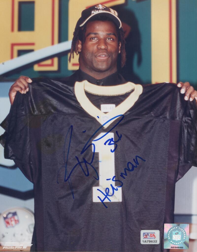 RICKY WILLIAMS SAINTS HEISMAN SIGNED AUTOGRAPHED 8X10 PHOTO W/ COA