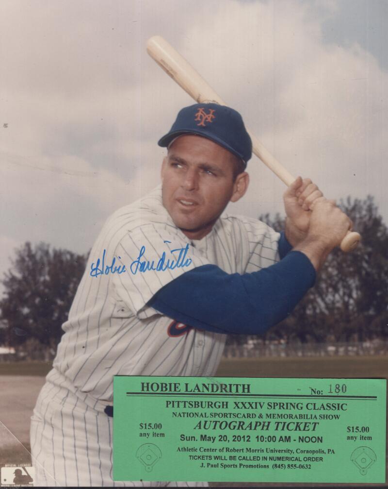 HOBIE LANDRITH METS  SIGNED AUTOGRAPHED 8X10 PHOTO W/ COA