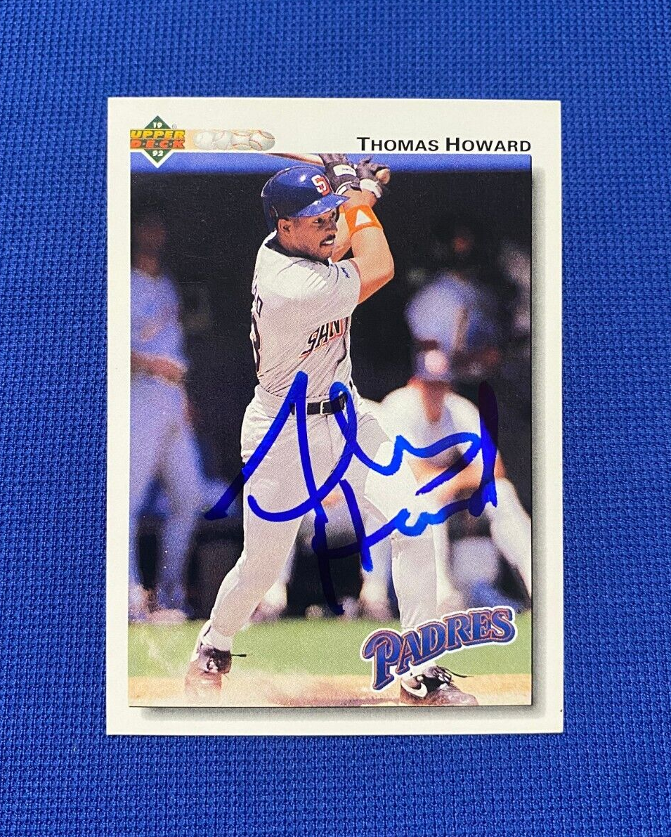 1992 UPPER DECK THOMAS HOWARD SAN DIEGO PADRES SIGNED AUTOGRAPH #416 CARD W/COA