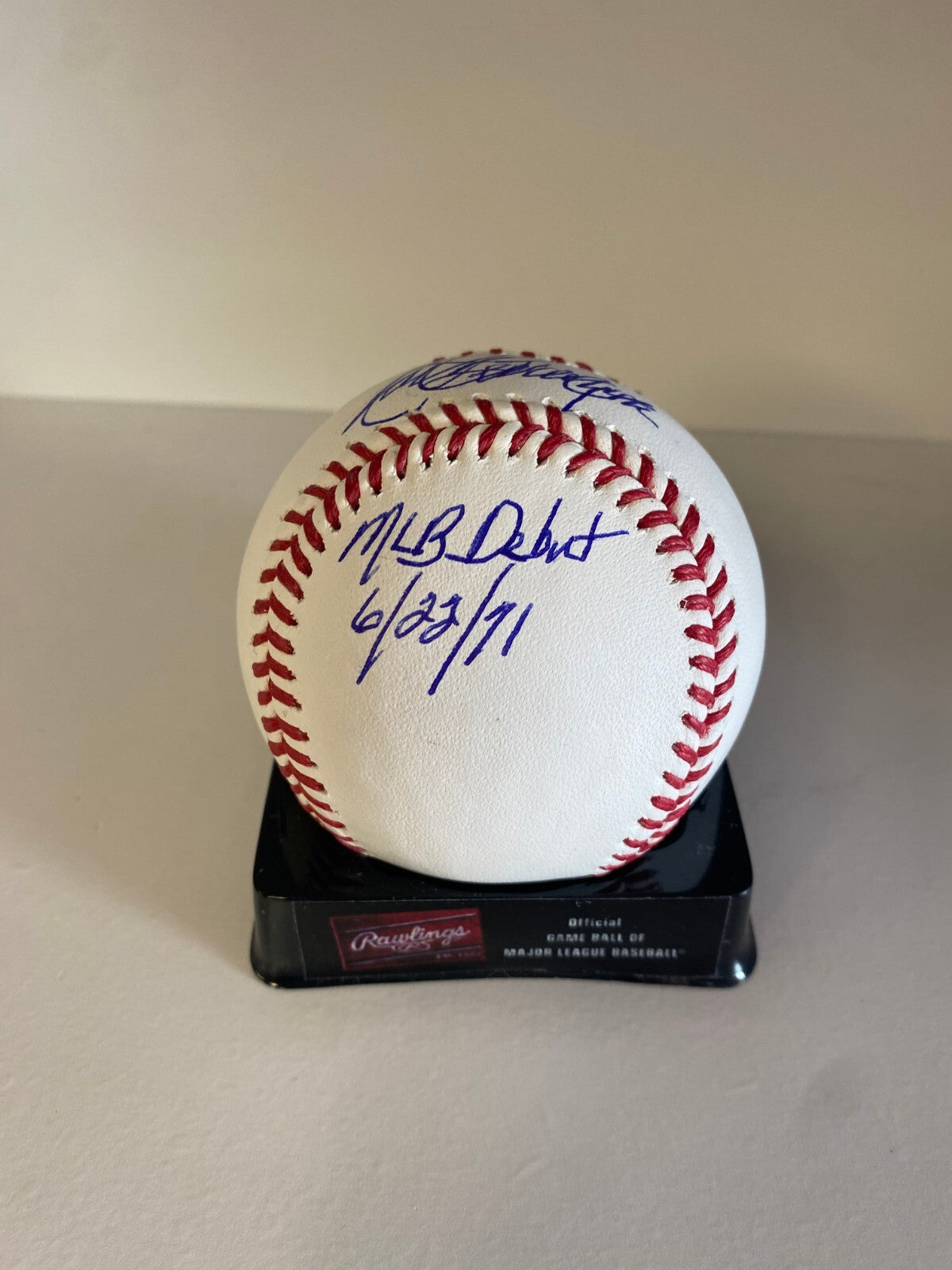 KURT BEVACQUA MLB DEBUT 6/22/71 SIGNED AUTOGRAPHED M.L. BASEBALL BECKETT *