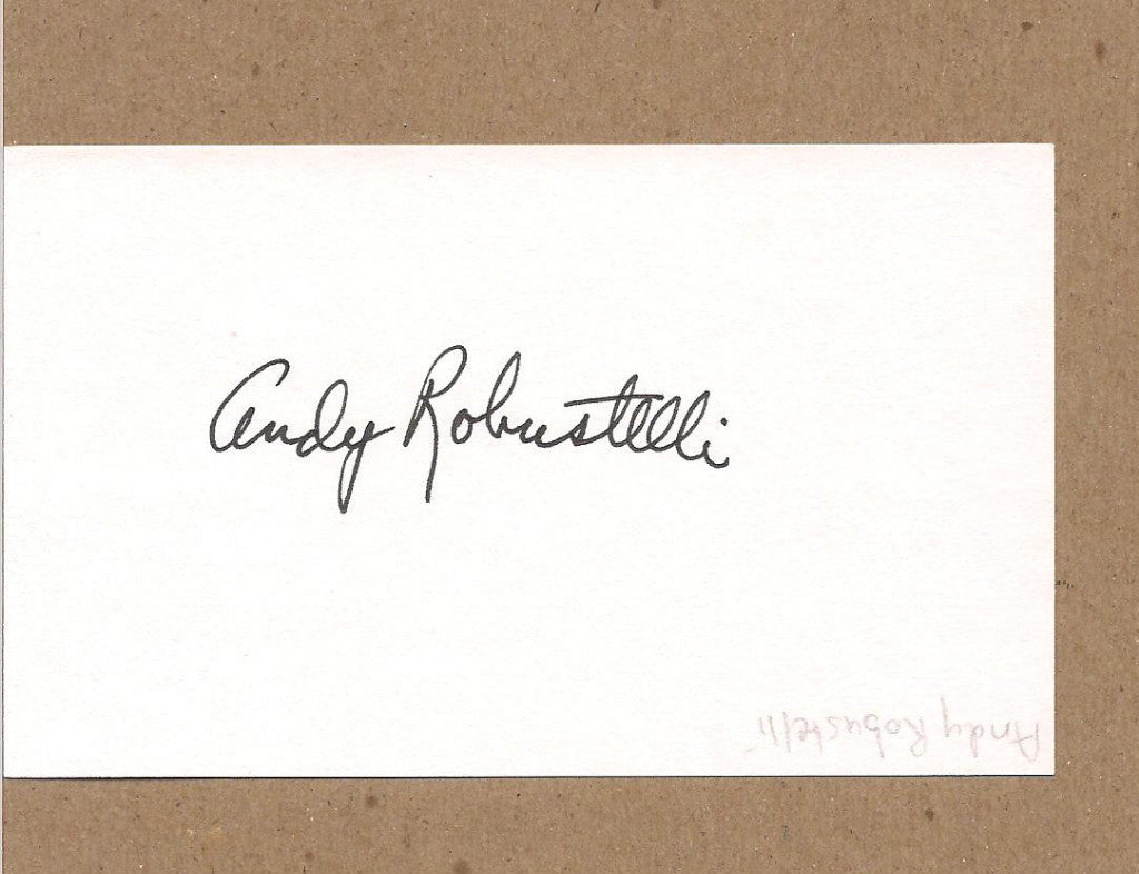 ANDY ROBUSTELLI NEW YORK GIANTS SIGNED 3X5 INDEX CARD