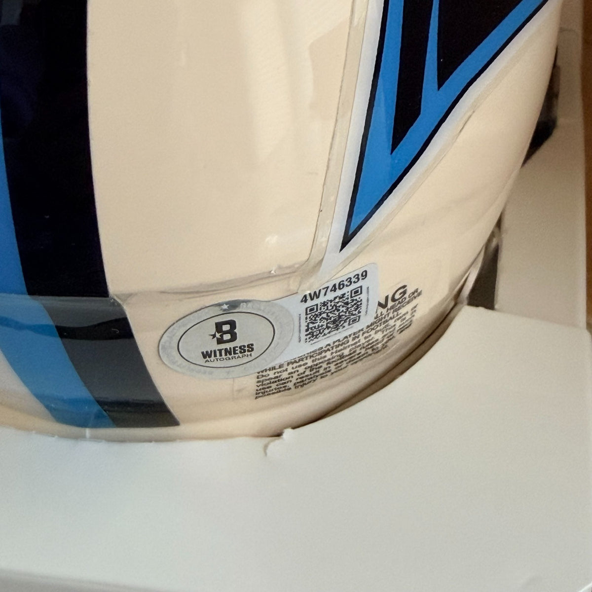 THOMAS DAVIS  CAROLINA PANTHERS RETRO SIGNED MINI HELMET BECKETT