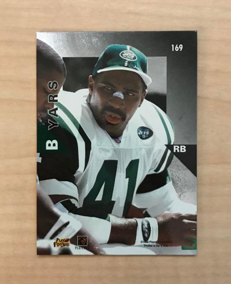 KEITH BYARS NEW YORK JETS AUTOGRAPHED 1998 PLAYOFF MOMENTUM CARD #169 W/COA