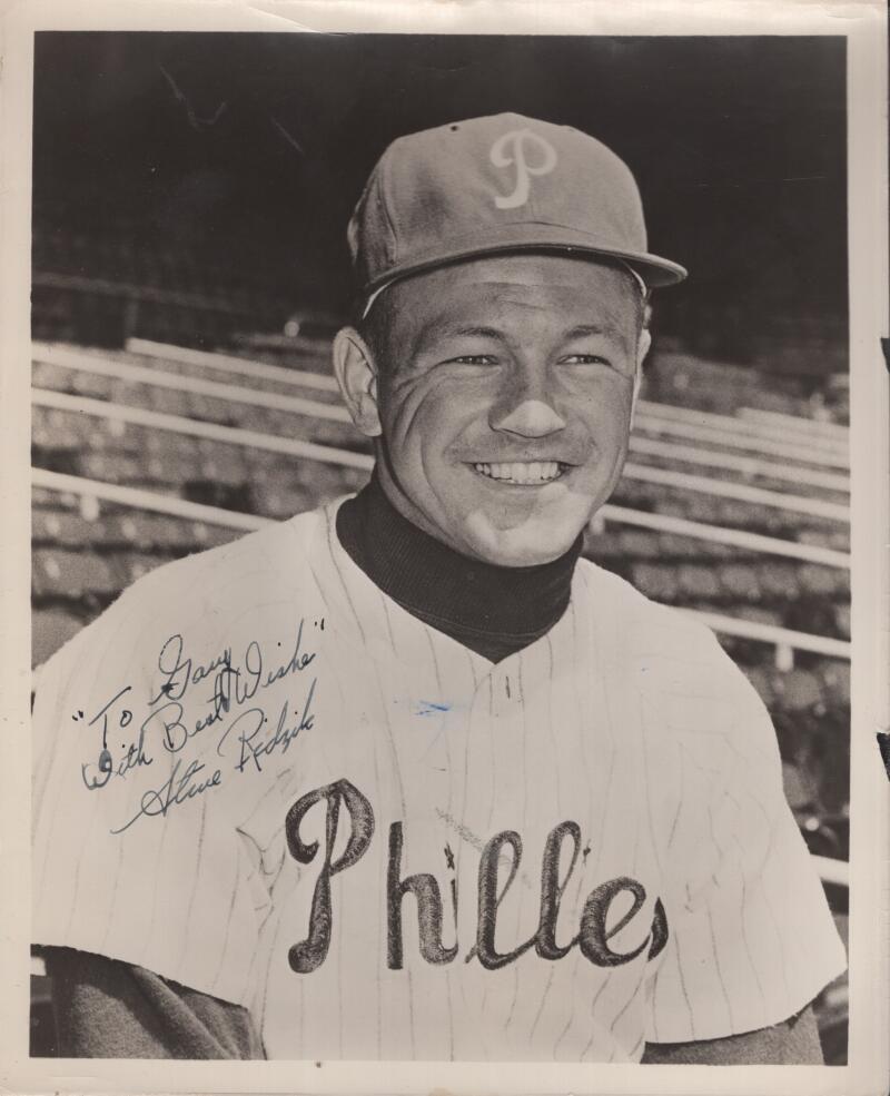 STEVE RIDZIK PHILLIES PERSONALIZED RARE SIGNED AUTOGRAPHED 8X10 PHOTO W/ COA