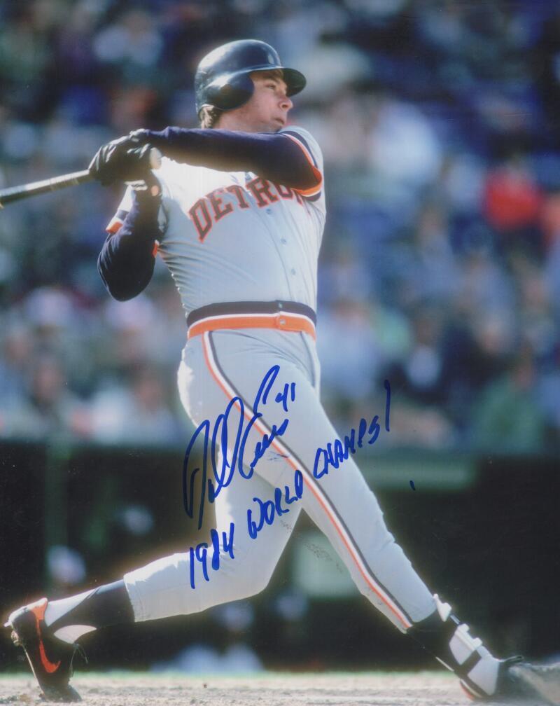 DARRELL EVANS TIGERS 1984 WORLD CHAMPS SIGNED 8X10 PHOTO W/ COA