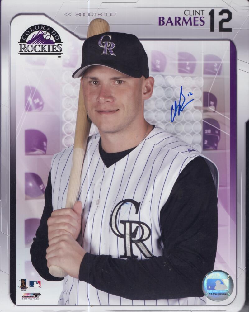 CLINT BARMES ROCKIES SIGNED AUTOGRAPHED 8X10 PHOTO W/ COA