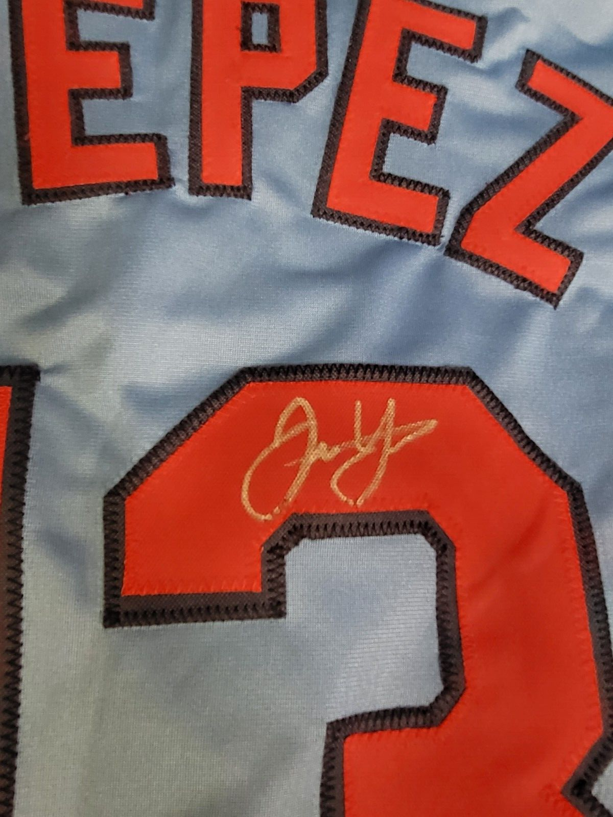 JUAN YEPEZ #13 ST. LOUIS CARDINALS SIGNED AUTOGRAPHED CUSTOM JERSEY XL JSA