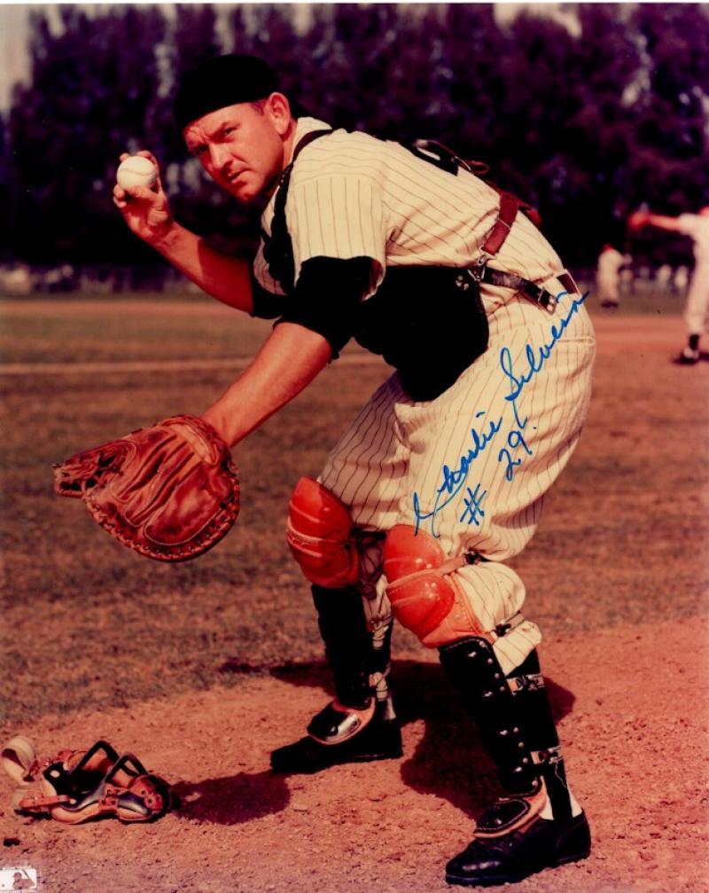 CHARLIE SILVERA #29 NEW YORK YANKEES SIGNED AUTOGRAPHED  8X10 PHOTO W/ COA