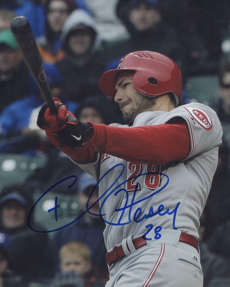 CHRIS HEISEY CINCINNATI REDS   SIGNED AUTOGRAPHED 8X10 PHOTO W/ COA