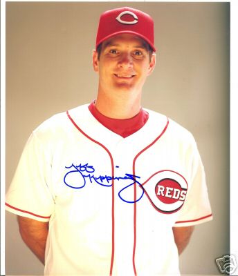 JEFF KEPPINGER CINCINNATI REDS SIGNED 8X10 PHOTO W/COA