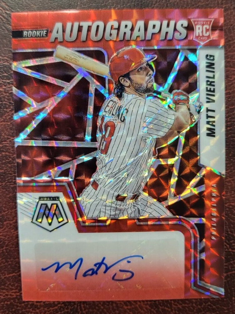 2022 PANINI MOSAIC ROOKIE AUTOGRAPHS MATT VIERLING RED FUSION AUTO RC CARD