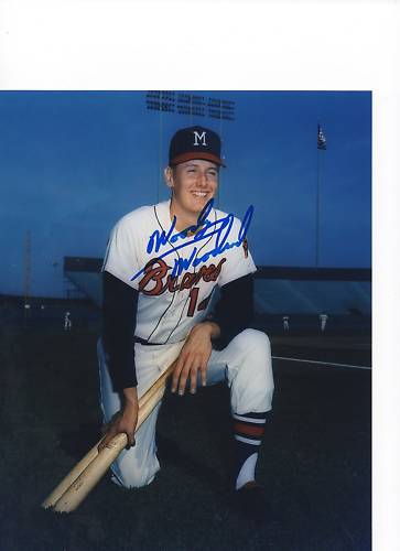 WOODY  WOODWARD  MILWAUKEE  BRAVES  SIGNED