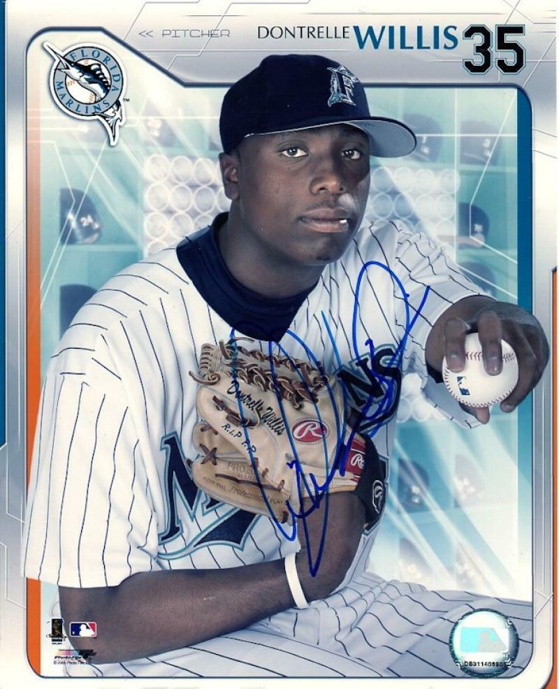 DONTRELLE WILLIS FLORIDA MARLINS  SIGNED AUTOGRAPHED 8X10 PHOTO W/COA