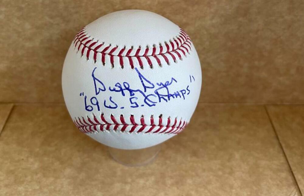 DUFFY DYER "69 WS CHAMPS" NEW YORK METS SIGNED AUTO M.L BASEBALL MBECKETT Z51609