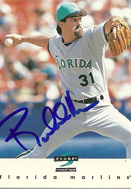 ROBB NEN FLORIDA MARLINS SIGNED AUTOGRAPHED 1996 SCORE CARD #266 W/COA