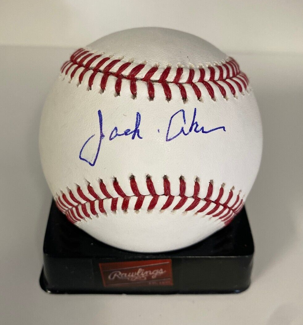 JACK AKER PILOTS/A'S SIGNED AUTOGRAPHED M.L. BASEBALL BECKETT AUTHENTICATED *