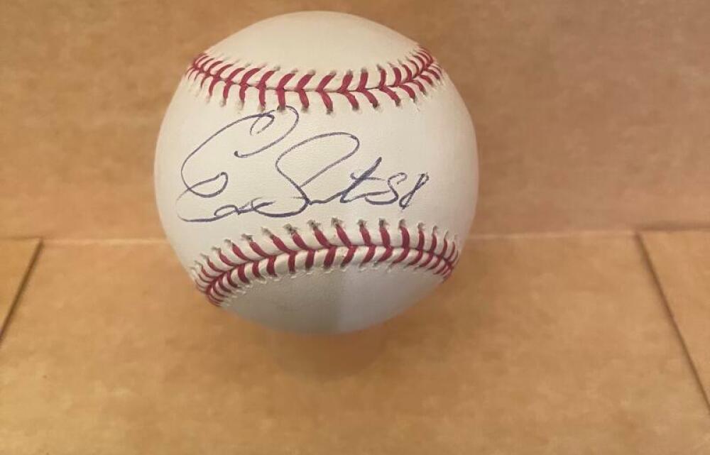 ERVIN SANTANA ANGELS SIGNED AUTOGRAPHED M.L. BASEBALL JSA AUTH