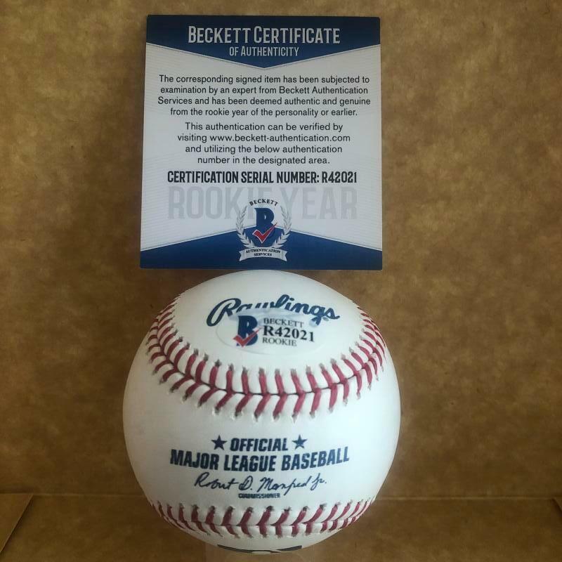 SHUN YAMAGUCHI TORONTO BLUE JAYS SIGNED AUTOGRAPHED M.L. BASEBALL BECKETT R42021